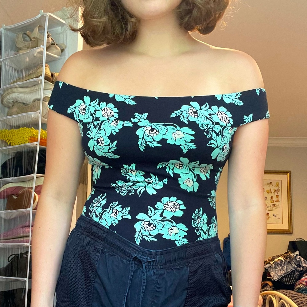 Free People Black Bodysuit